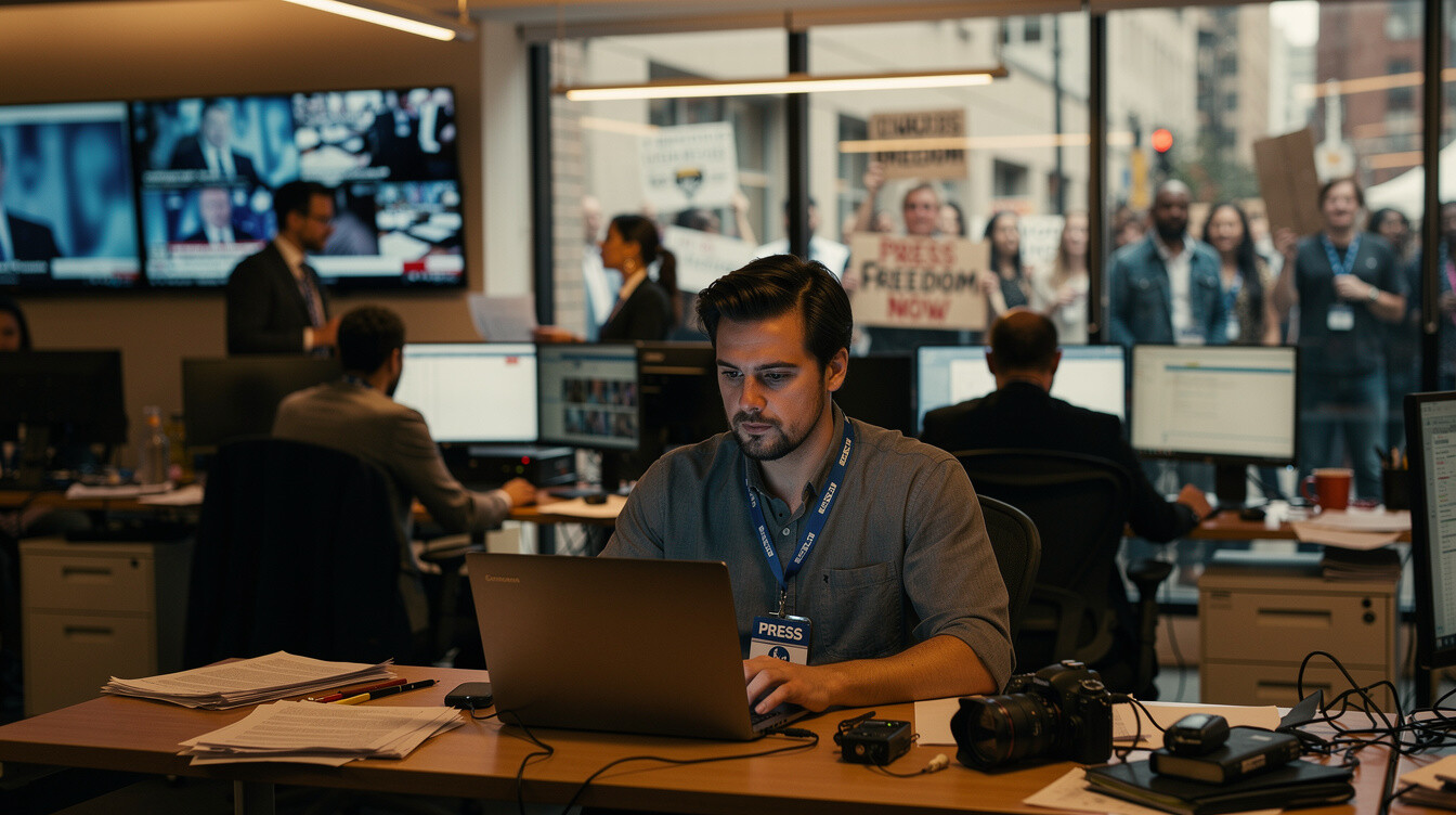 journalist at work